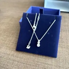 【 美品 】スワロフスキー ネックレスダイヤモンドローズ BOX付き シルバー