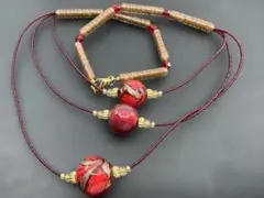 M6183 色石　ネックレス　ヴィンテージ アクセサリー