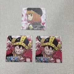 ワンピース ルフィカード スパイファミリー3枚 ナツコミツインステッカー2025