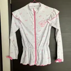 美品　リボン柄　ラッシュガード 140 RONI プール用品　130 120 白