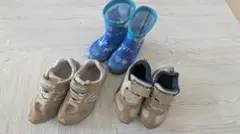【17cm】子ども用スニーカー　長靴　3足セットのサムネイル