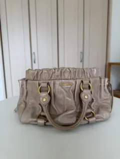 miu miu ヴィッテロルクス ハンドバッグ 2way リボン ベージュ - メルカリ