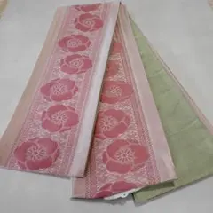 ℳ【新品未使用品】夢工房　浴衣　撫松庵　半幅帯　セット 麻100% [撫松庵] 半幅帯 細帯 麻網代 (105-302-012 15 檸檬×オフ