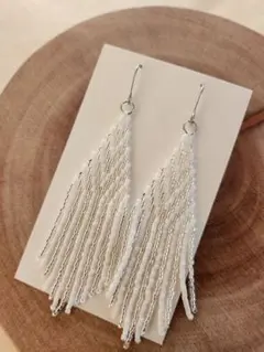 No.319　きらめくフリンジデリカビーズピアス