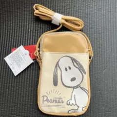 Peanuts スヌーピー スマホショルダー ベージュ