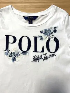 【美品】RALPH LAUREN ラルフローレン 花柄 刺繍ロゴTシャツ 130
