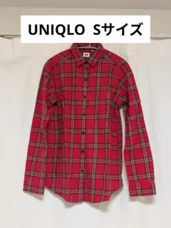 【美品】UNIQLO ユニクロ フランネルシャツ 赤チェック シャツ 長袖