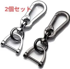カラビナ　キーホルダー　Dリング　取り外し可能　落下防止　鍵　2個セット