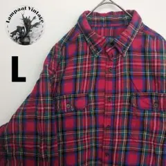 US古着 フランネルシャツ FADEDGROLY レッド L