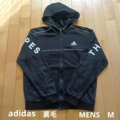adidasジップアップパーカー　ダブルファスナー　ブラック　MENS　Мサイズ