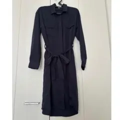 深藍色 長袖及膝连衣裙 M 碼 女士