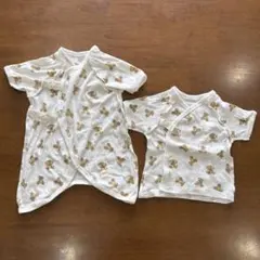 petit main 新生児用 短肌着&コンビ肌着セット テディベア くま