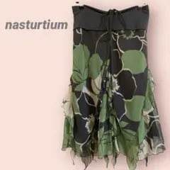 nasturtium ホルターネックワンピース　シフォン　花柄　スカート/M
