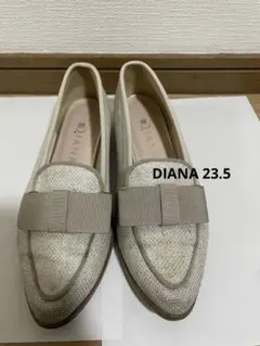 ダイアナ　平リボン　オペラシューズ　ローファー　23.5cm フラット