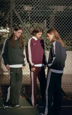 sporty&rich adidas スリーライン トラックパンツ ネイビー