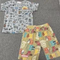 【中古】80-90/半袖Tシャツ/半ズボン/アンパンマン/2枚セット