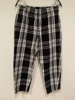 GU 白黒 チェック柄 パンツ M