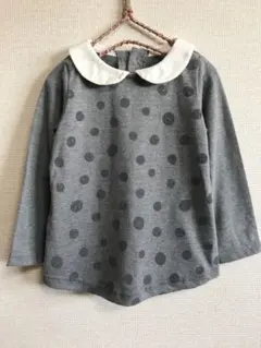 BREEZE ブリーズ ◆ 襟つきドット柄Aラインカットソー トップス 90