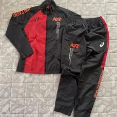 asics ジャージ上下セット M 黒/赤　ウインドブレーカー
