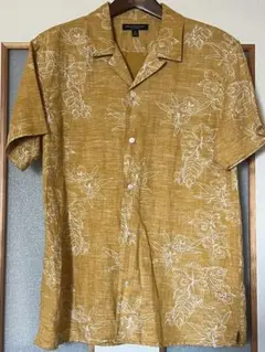 BANANA REPUBLIC 花柄シャツ マスタード M