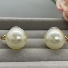 大粒14mm パールイヤリング 卒業式 入学式 痛くなりにくい金属アレルギー対応