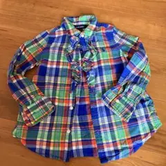ラルフローレン　チェックシャツ　フリル