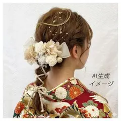 髪飾り【6330】ドライフラワー　結婚式　成人式　卒業式　七五三　前撮　振袖　袴