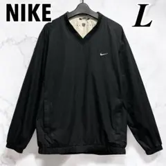 NIKE ナイキ 刺繍ソロスウッシュロゴ ナイロンジャケット ブラック L