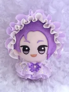 ハンドメイド　ぬい服　ちびぐるみ　紫の星空ドレス