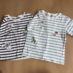 春夏　petit main ストライプTシャツ 120・130 ディズニー
