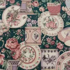 JOAN KESSLER ティーカップ グリーン 生地 50×27