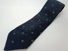 377 CHANEL シャネル ネイビー シルク ネクタイ