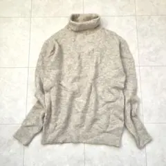 グローバルワーク ITALY YARN タートルネックニット ベージュ L