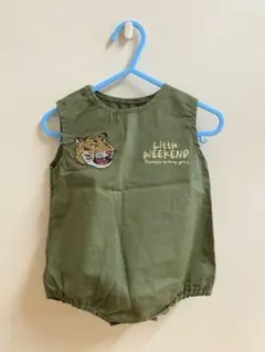 Little Weekend オリーブグリーンロンパース 60〜70cm