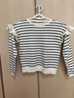 GUストライプ柄フリル長袖カットソー 130