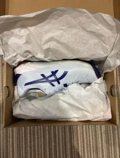 asics テニスシューズ ホワイト/ネイビー