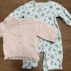 最終値下げpetitmain ロンパースとカーディガン　2点