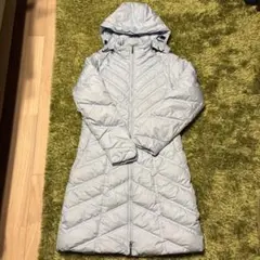 Patagoniaライトブルー フード付き ロングダウンジャケット