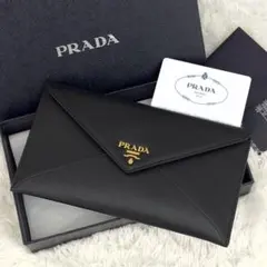 新品級⭐️プラダ PRADA エンベロープ 財布 ゴールド金具 ギャラ付き