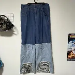 SHEIN パッチワークデニムパンツ Lサイズ