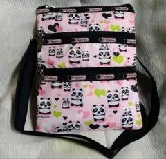 LeSportsac 中古美品 ハワイ限定 親子パンダ柄 ショルダーバッグ