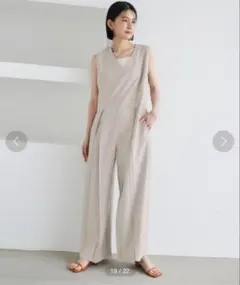 titivate タックデザインVネックオールインワン