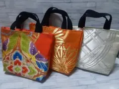 ハンドメイド帯リメイクバックトートバッグ3点No.155