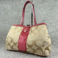 極美品 COACH コーチ シグネチャー トートバッグ ピンクF19190 - メルカリ