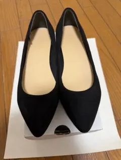 NINA RICCI ポインテッドトゥフラット黒 スエード 38 - メルカリ