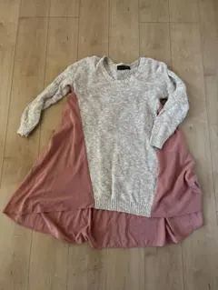 Green Label Relaxing 長袖ニットセーター ベージュ・ピンク