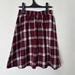 earth music&ecology フレアスカート 赤　チェック　F