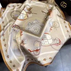 残りわずか　シルク6 シルク100% 大判スカーフ　ストール　65×65cm