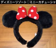 美品♡ディズニーリゾート♡ミニーマウス カチューシャ 赤い水玉