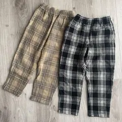 GUジーユー　キッズ　フランネルシェフパンツ　チェック　2本セット　130